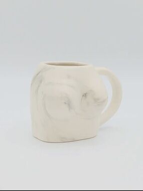 Boobs Modern Cream Marble Ceramic 12oz Accent Mug - Properly Improper